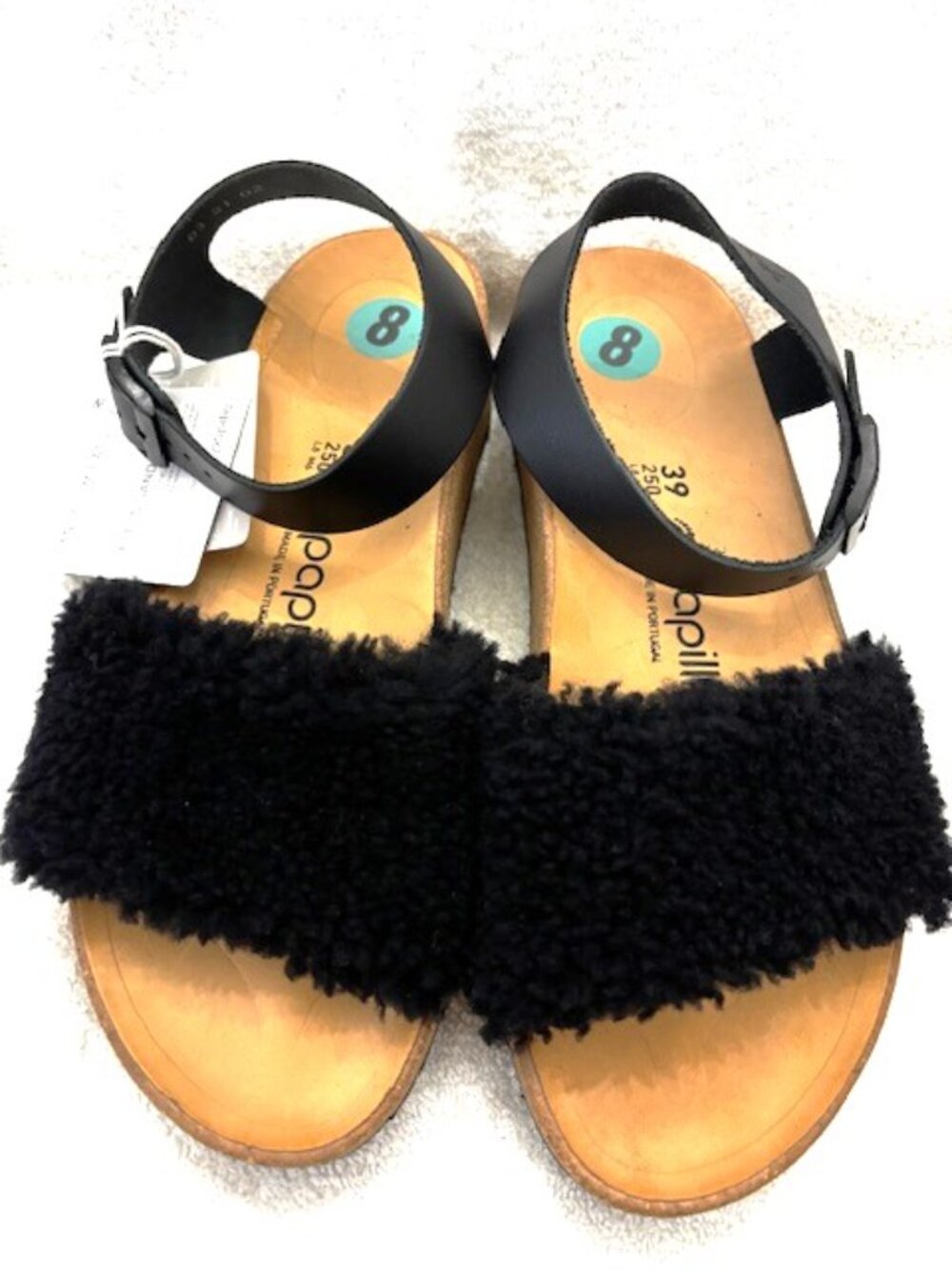 papillio by Birkinstock cork sole heeled sandal with leather strap Size 8